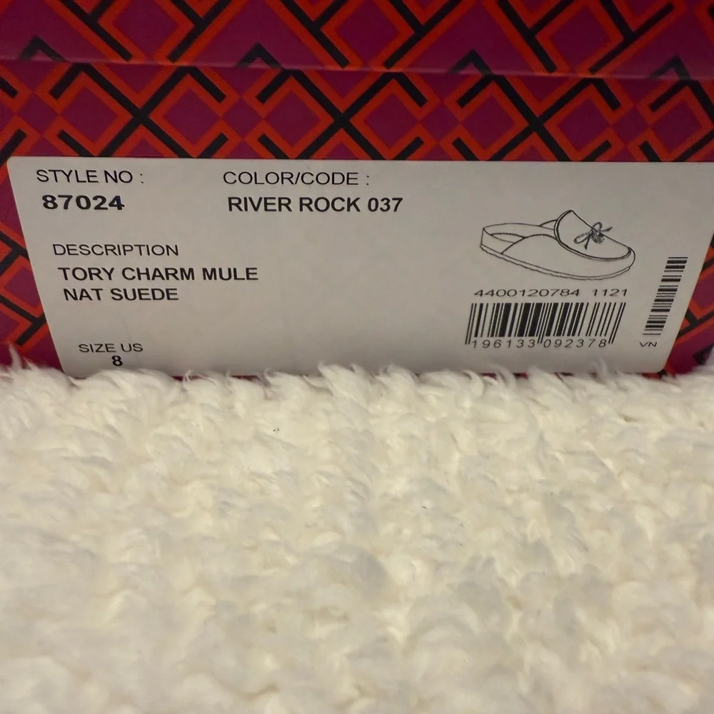 Tory Burch Suede Charm Mule sz 8 - Picture 3 of 5